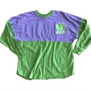 Incredible Hulk Marvel spirit jersey large green purple Universal Studio long XS